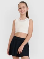 Biustonosze dla dziewczynek - 4F Stanik sportowy szybkoschnący dziewczęcy 4F JUNIOR x Anna Lewandowska - biały 146/152 (10-12 lat) - miniaturka - grafika 1