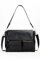 Torebki damskie - Czarna listonoszka Nobo z kieszeniami - miniaturka - grafika 1