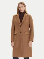 Płaszcze damskie - Tommy Hilfiger Płaszcz wełniany WW0WW46547 Beżowy Regular Fit - miniaturka - grafika 1
