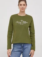 Bluzki damskie - Longsleeve damski Tommy Hilfiger WW0WW40292-Green XS Zielony (8720645371922) - miniaturka - grafika 1