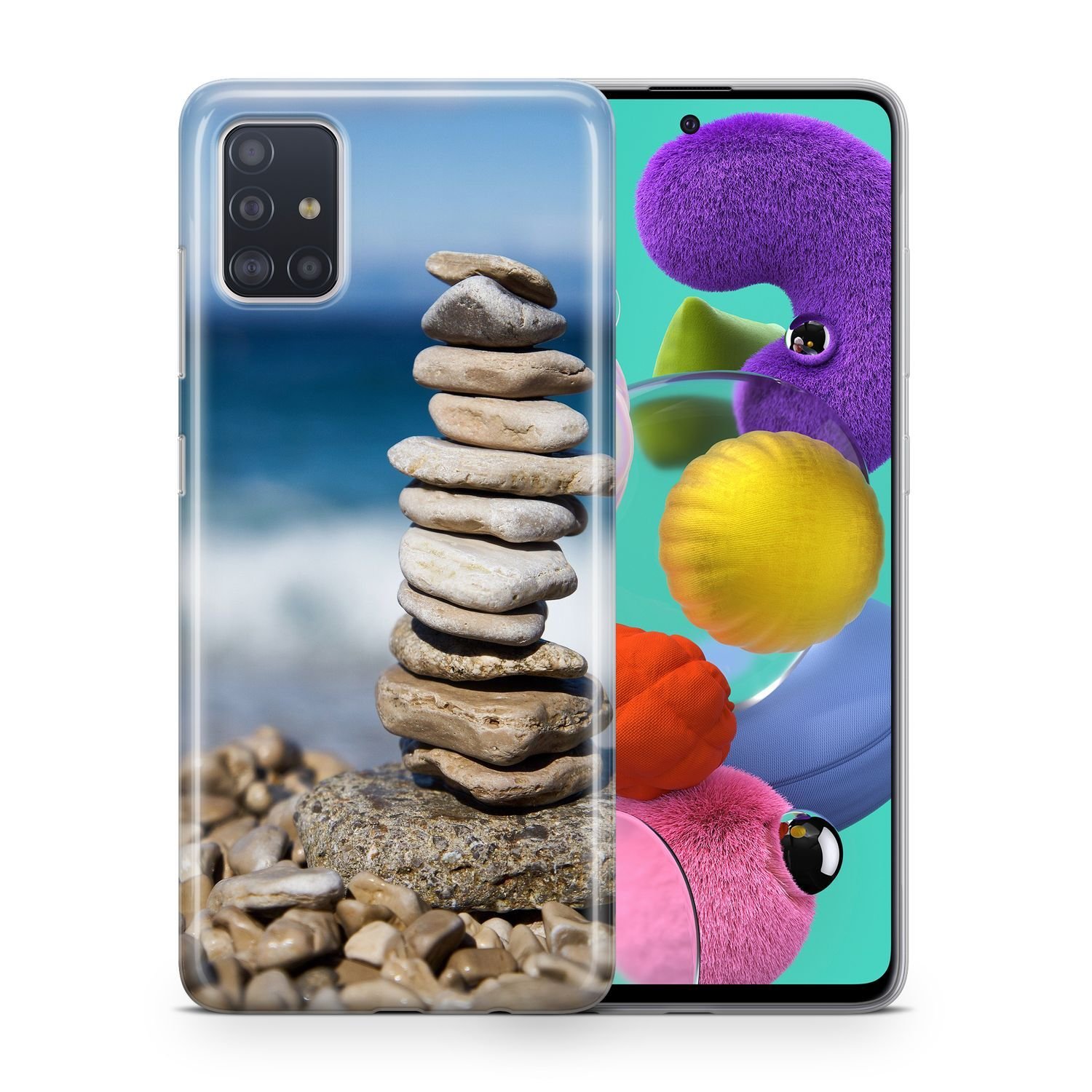 Etui na telefon komórkowy Pokrowiec ochronny na Samsung Galaxy A70 Pokrowiec na etui Bumper Cases TPU, Model: Samsung Galaxy A70, Wybierz wzór: Kamienie