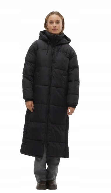 VERO MODA CZARNY PŁASZCZ PUCHOWY DAMSKI Z KAPTUREM S JXA