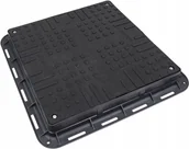 Akcesoria hydrauliczne - Właz inspekcyjny kwadratowy czarny PP FI600 Standartpark - miniaturka - grafika 1