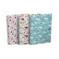 Szkolne artykuły papiernicze - Oxford Kołozeszyt B5/60k kratka oprawa twarda Floral - miniaturka - grafika 1