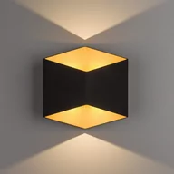 Lampy ogrodowe - Nowodvorski Zewnętrzna LAMPA ścienna TRIANGLES LED 8141 loftowa OPRAWA kinkiet LED 10W 3000K metalowy IP54 czarny złoty 8141 - miniaturka - grafika 1