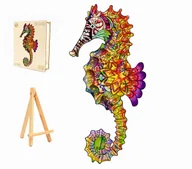 Puzzle - PUZZLE DREWNIANE DUŻE 261 ELEMENTÓW KONIK MORSKI W DREWNIANYM PUDEŁKU - miniaturka - grafika 1