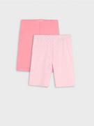Spodnie i spodenki dla dziewczynek - Sinsay - Kolarki 2 pack - różowy - miniaturka - grafika 1