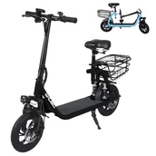 Hulajnogi elektryczne - W-TEC Hulajnoga elektryczna z siodełkiem W-TEC Billar II 500W 12", Czarny 23927-1 - miniaturka - grafika 1