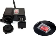 Akcesoria motocyklowe - Biketec GNIAZDO USB X2 Z BEZPIECZNIKIEM BIKETEC USB X 2 - miniaturka - grafika 1