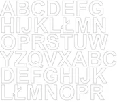 Dekoratorstwo - Litery samoprzylepne 3 cm białe z połyskiem - Błyszcząca - miniaturka - grafika 1