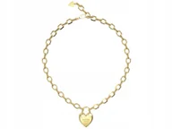 Łańcuszki - Naszyjnik GUESS złocony gruby łańcuszek z zawieszką serce z logiem preznet - miniaturka - grafika 1