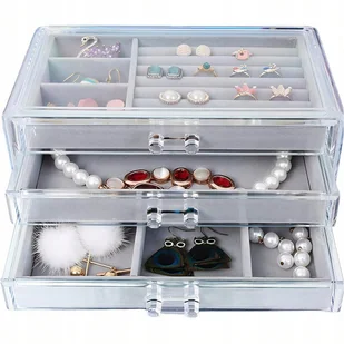 Szkatułka Na Biżuterię Organizer Pudełko Pojemny - Pudełka i szkatułki - miniaturka - grafika 1