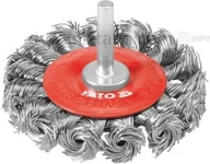 Materiały ścierne - Yato Szczotka tarczowa z trzpieniem, drut splatany YT-4759 - miniaturka - grafika 1