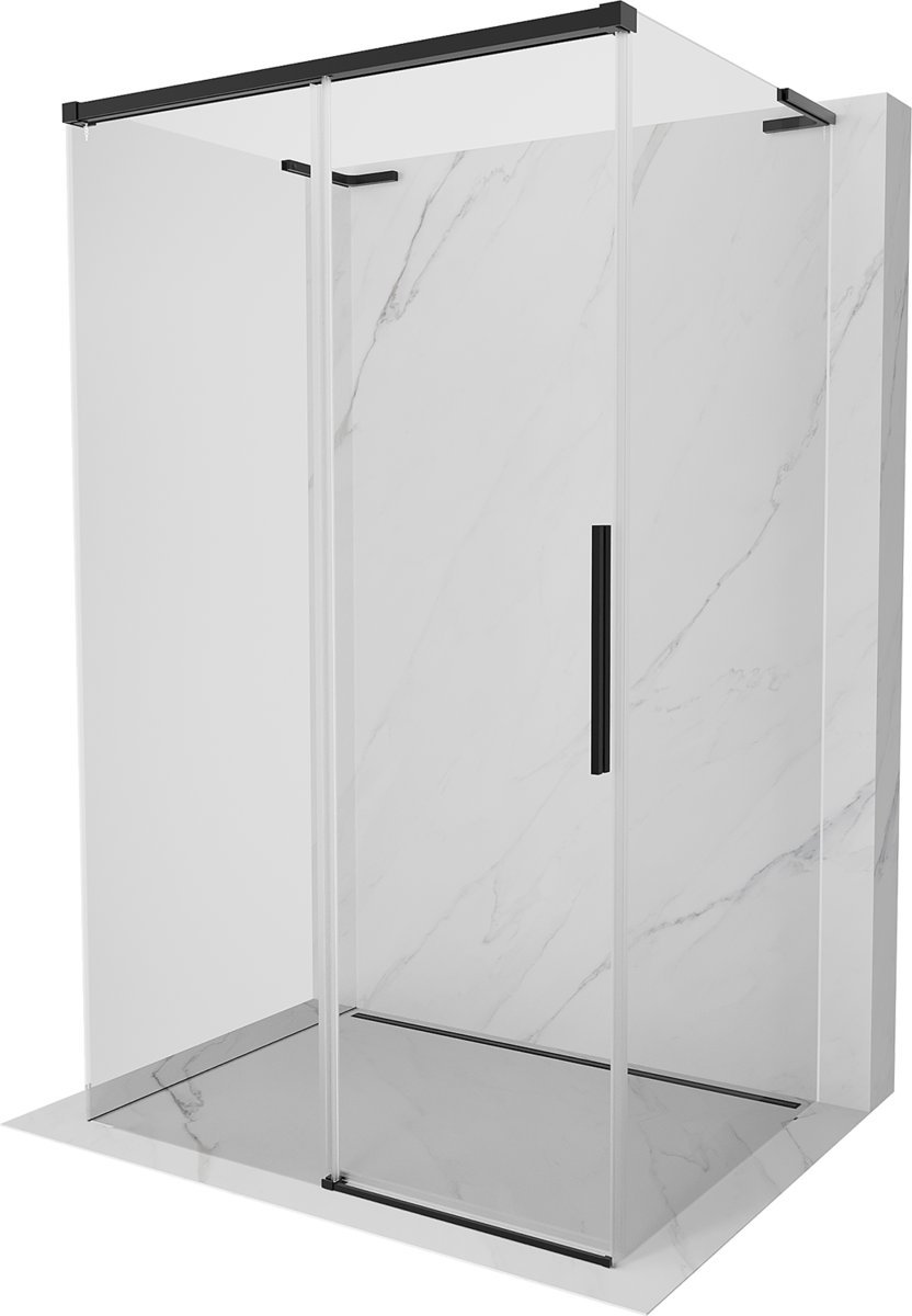 Mexen Rox-3S L kabina prysznicowa 3-ścienna rozsuwana 135 x 80 cm, transparent, czarna - 8C2L-135-085-70-00-3S