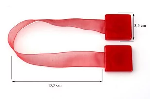 Upinacz dekoracyjny z magnesem kwadrat czerwony x2 - Akcesoria do wystroju okien - miniaturka - grafika 1
