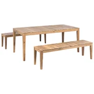 Meble ogrodowe - Beliani zestaw ogrodowy z ławkami dla 6 osób CHIOGGIA Certyfikowane drewno akacjowe Jasnobrązowy - miniaturka - grafika 1