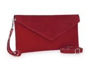 Torebki damskie - Torebka Skórzana Kopertówka Vera Pelle Czerwona - miniaturka - grafika 1