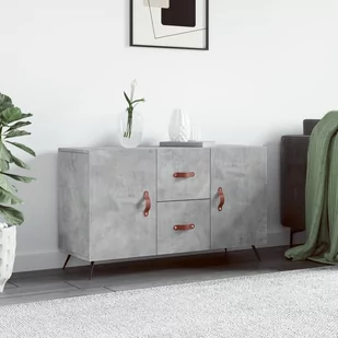 vidaXL Komoda, szarość betonu, 100x36x60 cm, materiał drewnopochodny - Komody - miniaturka - grafika 1