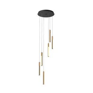 Eliot lampa wisząca 6xLED/25W czarna/jasne drewno MD4768-6-3BMT - Lampy sufitowe - miniaturka - grafika 1