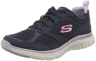 Trampki damskie - Skechers Damskie trampki Flex Appeal 4.0 Active Flow, Granatowa skórzana siateczka wykończenie, 37 EU - miniaturka - grafika 1