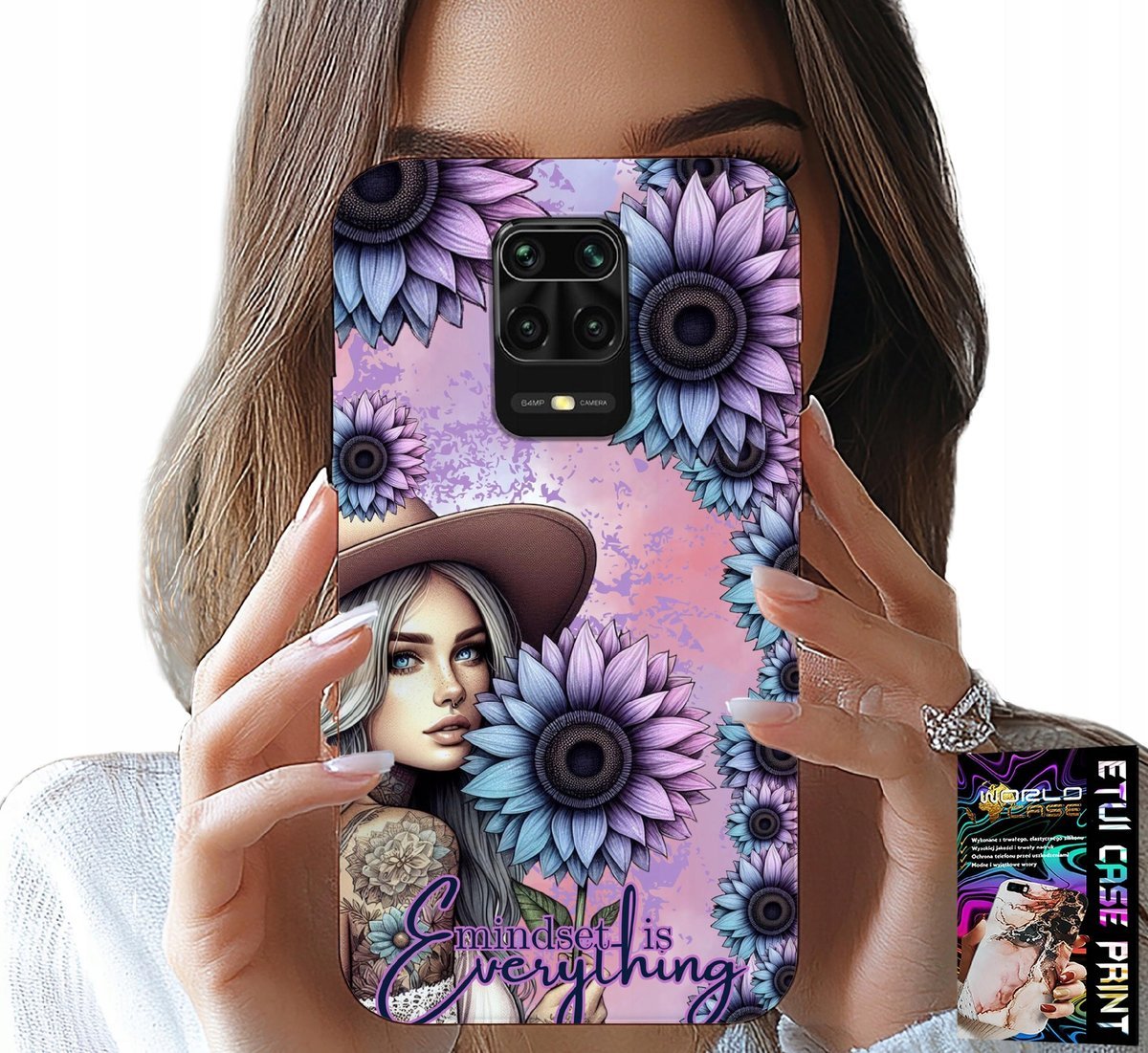 ETUI DO XIAOMI NOTE 9 PRO / 9S - KOBIETA W SŁONECZNIKACH, KOBIECE WZORY