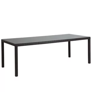 Beliani Stół ogrodowy rattanowy 220 x 100 cm brązowy ITALY 2668 - Stoły ogrodowe - miniaturka - grafika 1
