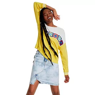 Desigual Bluza damska 20SWSK518035S, żółta, S - Bluzy damskie - miniaturka - grafika 1