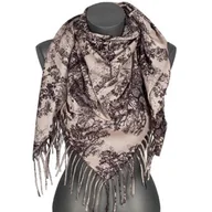 Apaszki i szaliki damskie - Chusta damska przejściowa VINTAGE na prezent z frędzlami RCC22-2 czarny - miniaturka - grafika 1