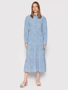 Sukienki - Pinko Sukienka koszulowa Distratta 1J10UV Y85P Niebieski Regular Fit - grafika 1