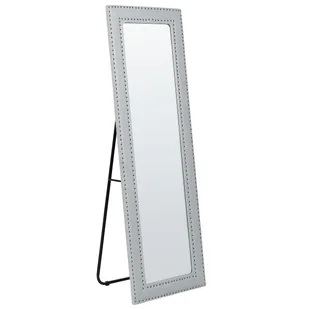 Lustro stojące ekoskóra 50 x 150 cm szare LOCRONAN - Lustra - miniaturka - grafika 1