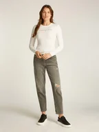 Koszulki i topy damskie - TOMMY JEANS Koszulka w kolorze kremowym - miniaturka - grafika 1