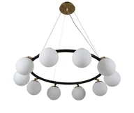 Lampy ścienne - MODICA W10 lampa wisząca z regulowanymi kloszami czarno-mosiężna 10xG9 - miniaturka - grafika 1