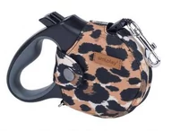 Smycze dla psów - Ami Play Smycz z obudową Safari S 3m/12kg Panterka - miniaturka - grafika 1