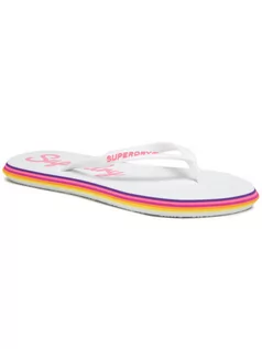 Klapki i japonki damskie - Superdry Japonki Neon Rainbow Sleek WF310010A Biały - grafika 1