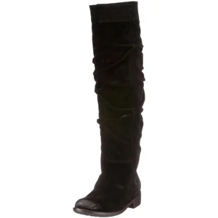 Buffalo London 111555 COPPEN 13 SUEDE BLACK 01, kozaki damskie, czarny - Czarny Czarny 01-37 eu - Kozaki damskie - miniaturka - grafika 1