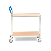 Inne urządzenia handlowo-usługowe - Wózek PUSH z półkami, 100 kg, 760x430x960 mm, buk - miniaturka - grafika 1