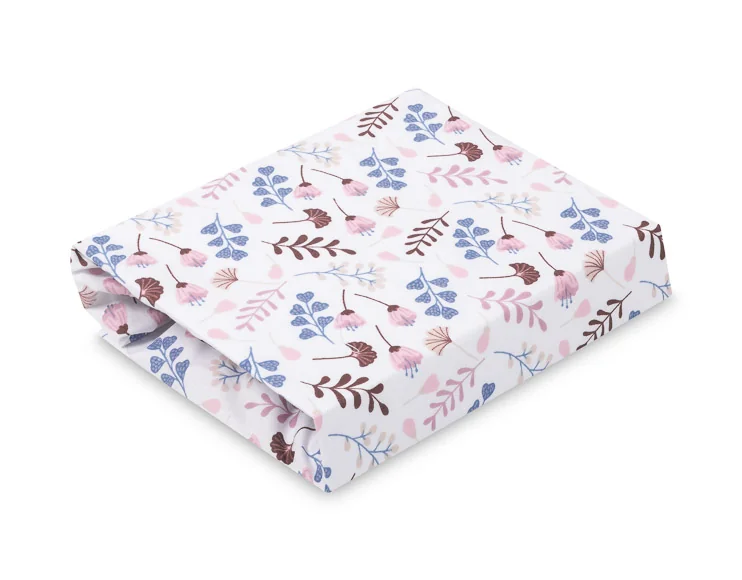 Prześcieradło Drukowane Bawełna Twigs Pink 60X120