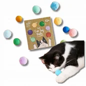 Zabawki dla kotów - Pileczki Kulki Dla Kota Pluszowe Filc Kolorowe Miekkie Zabawka Zestaw 12X - miniaturka - grafika 1