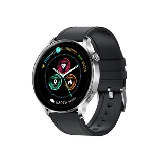 Garett Men Elegance RT czarny skórzany - Smartwatch - miniaturka - grafika 1