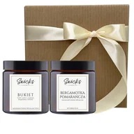 Świece - Świeczki sojowe w pudełku prezentowym dla mamy, siostry, koleżanki 2x120ml BUKIET+BERGAMOTKA - miniaturka - grafika 1