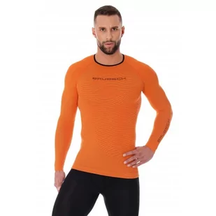 Koszulka termoaktywna męska z długim rękawem Brubeck 3D Run PRO LS13000 pomarańczowy - Koszulki sportowe męskie - miniaturka - grafika 1