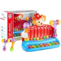 Lean Toys Pianinko klaun organki grzechotki - Zabawki interaktywne dla dzieci - miniaturka - grafika 1