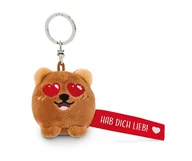 Plecaki - NICI Breloczek do kluczy niedźwiedź "Hab Dich lieb" 5 cm brązowy towarzysz do plecaka lub torby, uchwyt na klucze dla małych i dużych 62040 - miniaturka - grafika 1