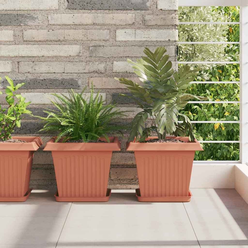 vidaXL Doniczki 6 pcs Czerwony ceglasty 28,5 x 28,5 x 22 cm