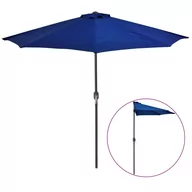 Parasole ogrodowe - vidaXL Półparasol balkonowy, aluminium, niebieski, 270x135x245 cm vidaXL - miniaturka - grafika 1