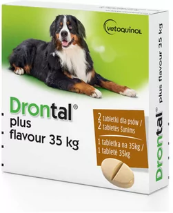 Drontal, tabletki na pasożyty i robaki dla psów - 4 tabletki: > 35kg Dostawa GRATIS! - Artykuły przeciw pasożytom - miniaturka - grafika 1