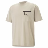 Koszulki sportowe męskie - Męski t-shirt basic Puma Open Road - beżowy - PUMA - miniaturka - grafika 1