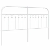 Inne meble do sypialni - vidaXL Metalowe wezgłowie, białe, 150 cm - miniaturka - grafika 1