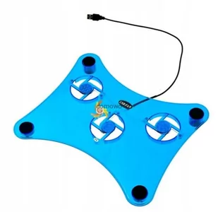 PODSTAWKA CHŁODZĄCA NOTEBOOK plexa akryl niebieska - Podkładki chłodzące pod laptopa - miniaturka - grafika 1