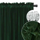 Zasłony - Zasłona welurowa BUTELKOWA ZIELEŃ 140x230cm elegancka miękka salon gruba - miniaturka - grafika 1